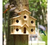Bird Houses for Outside,Outdoor 6 Hole Bird House -Hummingbird House-Large Bird House for Outside-Birdhouse kit (Wood, Set-1)