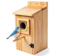 Bird Houses for Outside with Copper Guard,Cedar Hummingbird House for Outdoors,Waterproof Bird House for Bluebird Finch Swallow Wren Chickadee,No Assembly Required, 1 Pack