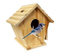 Bird Houses for Outside,Wooden Birdhouse Finch Cardinals Hanging, Birdhouse Nesting Box for Wild Bird Viewing,Funny Patio and Outdoor Yard Decoration (House)