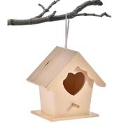 Bird Houses - Natural Cedar Wood Bird House for Hanging Outdoors