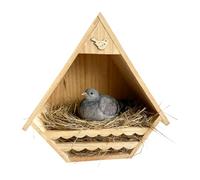 Bird Houses - Nesting Wooden Habitat | Triangular Bird Box | Birrd Breeding Nest For Bluebird Finch Sparrow Swallow Wren Chickadee Pigeon Hummingbird Outdoor Backyard Porch