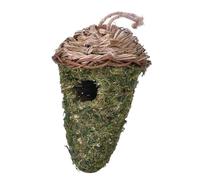 Bird Houses Outside - Hand Woven Nest Shelter, Hanging Garden Decor | Reed Material Breathable Build, Teardrop Shape Warm Perching Space, Small Songbird Habitat Courtyard Fence Nature Area