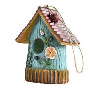Bird Houses,Resin Bird Nest - Colorful Nesting Box, Garden Decoration, Tree Mount Ornaments, Decorative Pet Cottage For Bluebird