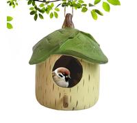 Bird Houses | Waterproof Sunproof Bird Sheltered | Handmade Resin Outdoor Nesting Boxes | Creative Birdhouse Shelter Warm Place Twine Included for Home and Garden Decor | Decorative Resin Bird House