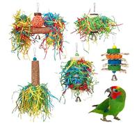 Bird Hunting Toy, Colourful Foraging and Tearing Toys for Birds, Resistant, Destruction-Proof Activity Toy with Treat Function for Budgies, Cockatiels, Macaws Conures