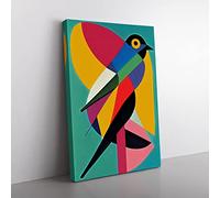 Bird In Abstract No.1 Canvas Print for Living Room Bedroom Home Office Décor, Wall Art Picture Ready to Hang, 76x50 cm (30x20 Inch) CAN3020-V1022-CK-1074