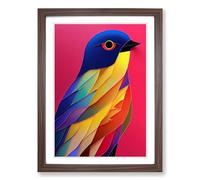 Bird In Colour Vol.3 Framed Print | A2 Walnut Framed Wall Art | Ready to Hang | Modern Nature Picture | Living Room Bedroom Lounge Office