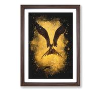 Bird in Flight Paint Splash Framed Print | A2 Walnut Framed Wall Art | Ready to Hang | Modern Nature Picture | Living Room Bedroom Lounge Office