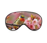 Bird in Peach Tree Eye Mask, Side Sleeping Mask Light Blindfold Sleeping Mask Nose Pad and Elastic Band for Children Women and Men