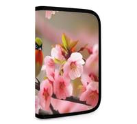 Bird in Peach Tree Multifunctional Compact Wallet Id Stronghold Waltlet Credit Card Holder Wallet Zipper Leather Case Purse Rfid Blocking Bifold Wallet for Men Women, style, One Size