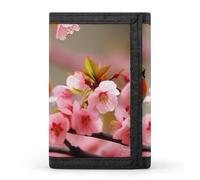 Bird in Peach Tree Triple Fold Wallet,Slim Wallet Personalized Engraved Rfid Blocking Wallet for Men And Women, style, One Size