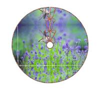 Bird In Purple Lavender Floral Flowers Print Christmas Tree Skirt Festive Decoration For The Perfect Holiday Ambience