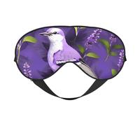 Bird in Purple Lavender Floral Flowers Print Functionality Outdoor Travel Eye Mask Breathable Camping Meditation Yoga Friendly