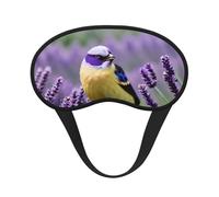Bird in Purple Lavender Floral Flowers Print Sleep Mask for Side Sleepers Cup-Shaped Blackout Eye Mask Shades Cover for Men and Women
