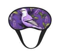 Bird in Purple Lavender Floral Flowers Print Sleep Mask for Side Sleepers Cute Blackout Eye Mask Shades Cover for Home or Travel
