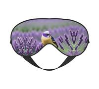 Bird in Purple Lavender Floral Flowers Print Soft Eye Mask â€“ Comfortable Sleep, Blocks Light, Full Eye Coverage, Ideal for Travel, Meditation