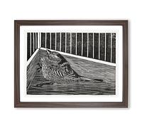 Bird In The Cage By Samuel De Mesquita Classic Painting Framed Wall Art Print, Ready to Hang Picture for Living Room Bedroom Home Office Décor, Walnut A3 (46 x 34 cm)