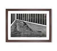 Bird in The Cage by Samuel De Mesquita Framed Print | A2 Walnut Framed Wall Art | Ready to Hang | Modern Nature Picture | Living Room Bedroom Lounge Office
