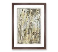 Bird in The Reeds by Theo Van Hoytema Framed Print | A2 Walnut Framed Wall Art | Ready to Hang | Modern Nature Picture | Living Room Bedroom Lounge Office