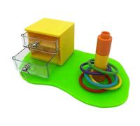 Bird Interaction Toy for Pet Birds, with 2 Snack Drawers and Stacking Post, Collecting Puzzle Set Designed for Home Rich and Curious Birds Bird Feeding Drawer Toy Pet Treat Puzzle Stacking Post