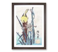 Bird & Iris Flower by Utagawa Hiroshige Framed Print | A2 Walnut Framed Wall Art | Ready to Hang | Asian Floral Picture | Living Room Bedroom Lounge Office