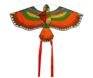 Bird Kite - Encourages Outdoor Active Play And Exercise, Vibrant Red Predator Eagle Aerodynamic Shape, Massive Wing Area + Balance Keel Fins, Reinforced Tear-Resistant Grid Fabric - For Backyard