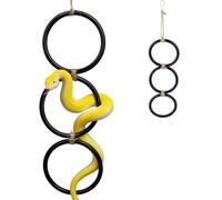 Bird Ladder 3 Rings Hanging Climbing Accessories Bird Swing Secure Fun Stand Toys for Pet Snakes Lizards Parrot More, 17x4 Inch Swing Parrot Parakeet