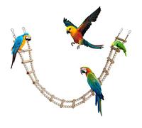 Bird Ladder Bridge, Wooden Pet Hamster Climbing & Swing Toys, Cage Accessories for Birds Rats Parrots Hamster Squirrel Sugar Gliders Parakeets Cockatiels - 16 Steps - 36.6 x 3.14 Inch