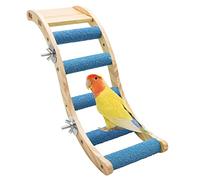 Bird Ladder Bridge, Wooden Pet Parrot Hamster Climbing Ladder Toys, Pet Bird Cage Accessories, Wood Climbing Ladder Perch for Bird Parrot Hamster Squirrel Sugar Gliders Parakeets Cockatiels(S Shape)
