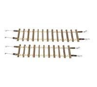 Bird Ladder - Parakeet Climbing Bridge Cage, Natural Wood Perch Swing, 60cm/66cm Long 11-13 Layer Step Design, Sustainable Timber Fibre, Cockatiel Small Animal Habitat