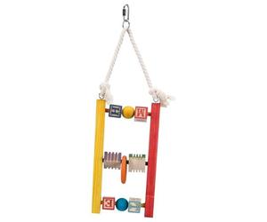 Bird Ladder Parrot Toy Trixie Multi-Coloured Wooden Blocks Beads & Balls Hanging