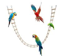 Bird Ladder Toys, Wooden Parrot Swing Bridge Toy, Parakeet Perch Stand, Small Animals Climbing Toys, Cage Accessories for Hamster Squirrel Sugar Gliders Lovebirds Cockatiels Conures Parakeets Rats