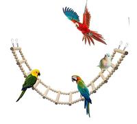 Bird Ladder Toys, Wooden Parrot Swing Bridge Toy, Parakeet Perch Stand, Small Animals Climbing Toys, Cage Accessories for Hamster Squirrel Sugar Gliders Lovebirds Cockatiels Conures Parakeets Rats