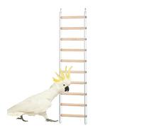Bird Ladder | Wooden Parrot Climbing Perch | Swing Cage Accessory with 360° Rotating Hook for Parakeets, Cockatoos & Lovebirds