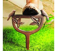 Bird & Leaf Design Shoe Scraper - 34 X 26Cm Decorative Ornamental Antique Finish Cast Iron Shoe Cleaner