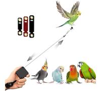 Bird Leash,Bird Harness,Retractable Anti-Bite Parrot Harness,with 3 Different Sizes of Soft Foot Ring,for Birds Outdoor Flight Training,for Budgies,Cockatiels,Psittacula Longicauda,Mini Macaws,6.5Ft