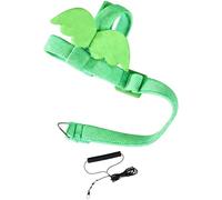Bird Leash with Wings, Green Cotton Rope Parrot Harness for Birds, 6.5 ft Training Rope with Adjustable Fastener, for Cockatiels Parakeets Lovebirds, Interactive Pet Flying Supply, 3.9 x 3.9 x 0.4 in