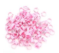 Bird Leg Rings Multi-color Bird Leg Bands Plastic Poultry Leg Rings Set Pigeon Numbered Clip Rings 8 mm Leg Rings for Poultry Bird (Pink)