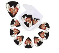 Bird Love 12 Pack Heart Guitar Picks Set with Organizer Storage Box, Guitar Accessories, Ukulele Picks for Acoustic Guitar, Bass, Valentine's Day Gift