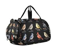 Bird Lover Boy's Gym Duffel Bag with Shoes Compartment Lightweight Weekender Overnight Dance Bag for Travel, Sports, Duffel, Weekender