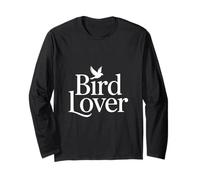 Bird Lover Minimal Typography with Flying Bird Watching Long Sleeve T-Shirt