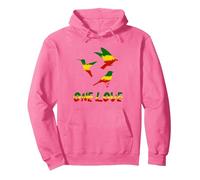 Bird Lover One Love Rasta Reggae Rastafarian Jamaica Roots Pullover Hoodie, Adult Unisex, Bright Pink, Small