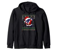 Bird Lover Ugly Xmas Cool Dab Dance Santa Bird Christmas Zip Hoodie