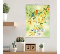 Bird Lovers Wall Calendar 2026, and Birds Wall Calendar 12 Months - Artistic Design Nature Lovers Collective for Study Kitchen Flat Bedroom Daily Planning