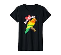 Bird Mama | Sun Conure Parrot Owner Watercolor Value Graphic T-Shirt, Women, Black, S