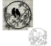 Bird Metal Die Cuts,Flower Leaves Bird on Branches Round Frame Nature Border Cutting Dies Cut Stencils for DIY Scrapbooking Photo Decorative Embossing Paper Dies for Scrapbooking Card Making