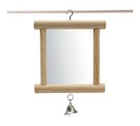 Bird Mirror - Chew Resistant Parrot Toy Enrichment Hanging | Mirror with Bell for Cockatiels, Lovebirds, Canaries, Conure, Pet Birds from Small to Gr