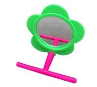 Bird Mirror for Cage, Interactive Wooden Perch for Parrot, Standing Toys for Birds Bite Resistant, Bird Cage Accessories for Parakeets, Macaws