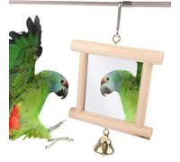 Bird Mirror | Hanging Enrichment and Resistant to Revitalization - Mirror with Bell for Indoor Cage - for Cockatiels Canaries Conure Small Medium Large Domestic Animals