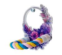 Bird Mirror Stand Parrot Standing Pole Acrylic Rope Toy Wooden Mirror Vanity Play Stand Fun Pet Exercise Material Suitable for Cockatiel, Style A